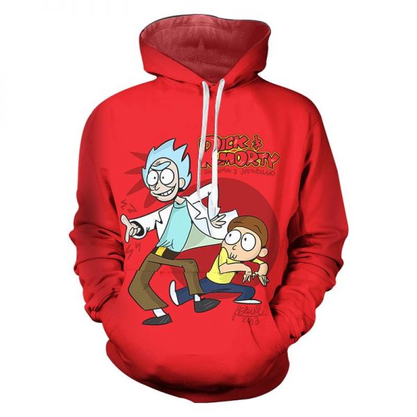 Unisex Rick And Morty Red Hoodie
