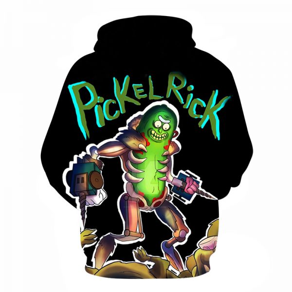 Pickle Rick 3D Black Hoodie
