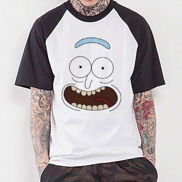 New Funny Face Rick And Morty Raglan T-shirt