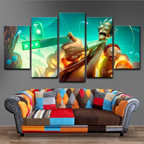 Funny 5 Pieces Rick And Morty Paintings Wallpapers