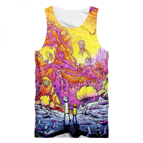 3D Full Printed Tank Top Rick And Morty