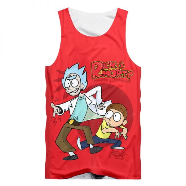 Red Anime Rick And Morty Summer Tank Tops