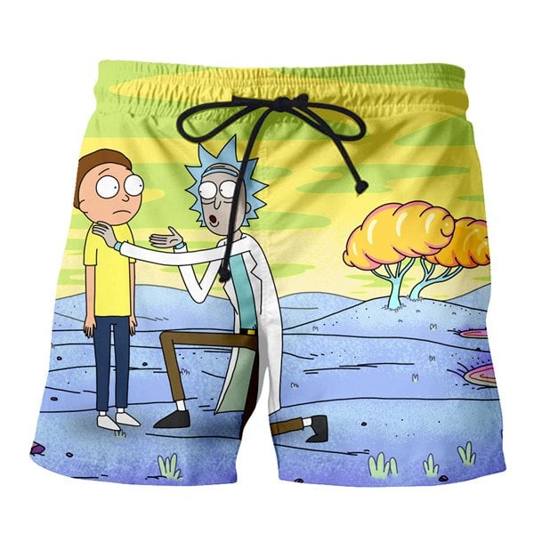 Cute Rick And Morty 3D Print Boardshorts