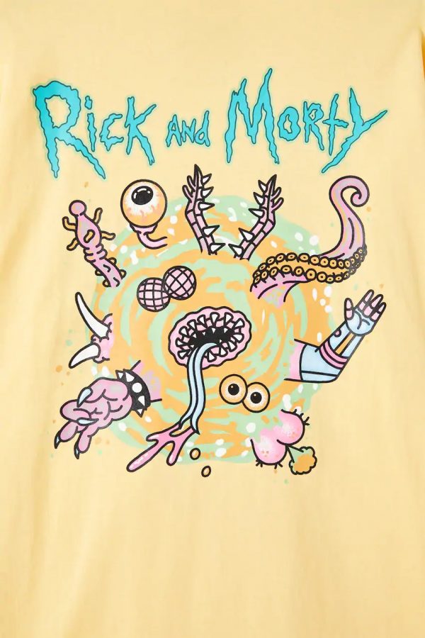Mustard yellow Rick and Morty T-shirt