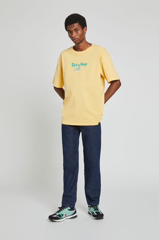 Mustard yellow Rick and Morty T-shirt
